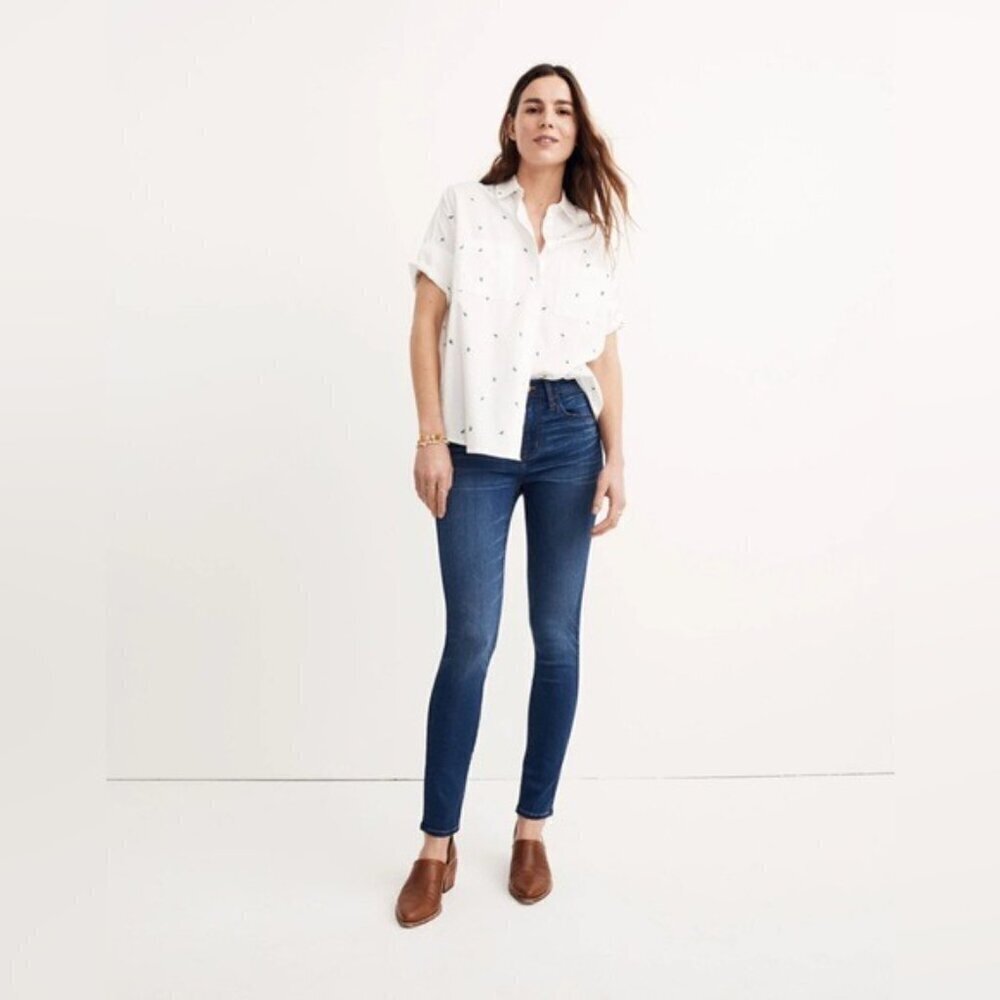 Madewell High-Rise Roadtripper Jeans medium wash size 26 Tall Long 30” stretch